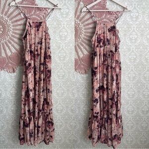 Chic Floral Maxi Dress in Pink and Purple